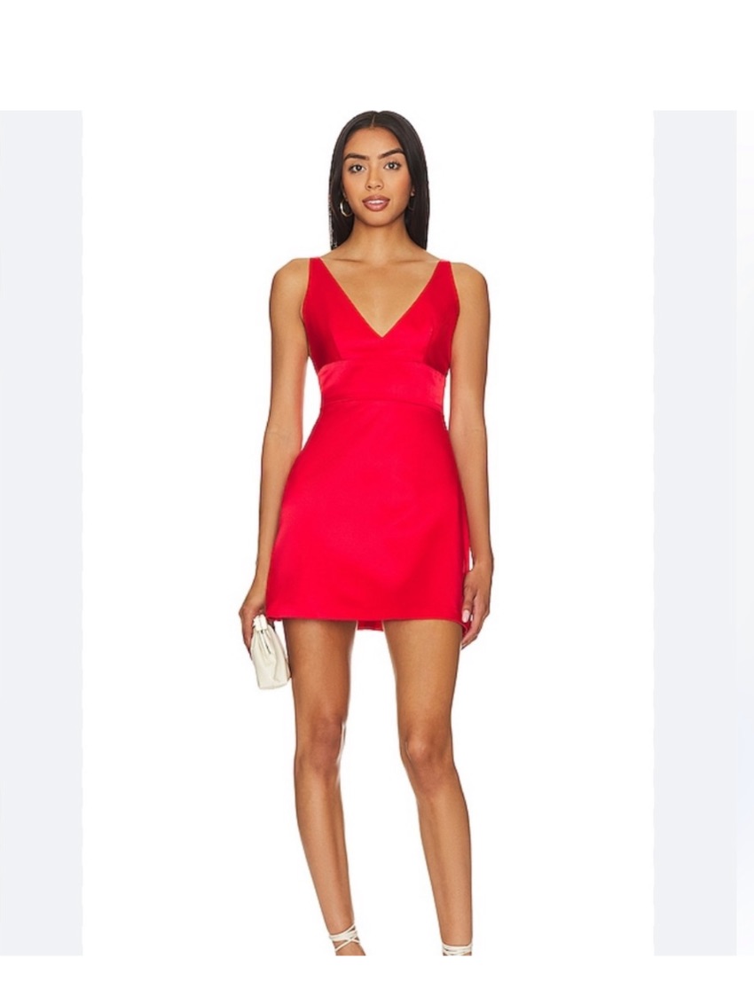 Amanda Uprichard Red V-Neck Mini Dress